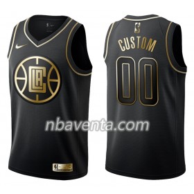 Camiseta Hombre Los Angeles Clippers Personalizadas Nike Negro Golden Edition Swingman